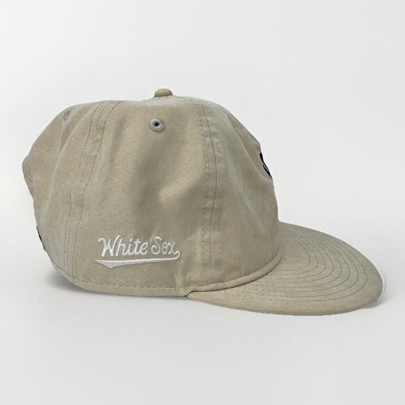 New Era Chicago White Sox Retro Crown Chrome Denim 9Fifty Strapback Hat Ivory OS - Picture 3 of 7